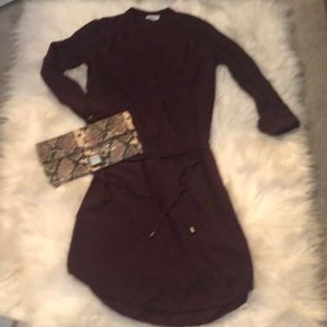 Gorgeous deep plum shirt dress